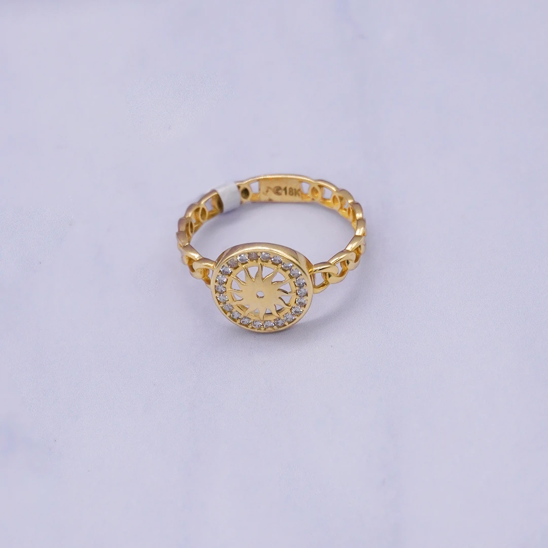 1541283.webp ANILLO ESLABONES CON ZIRCONES 18K - Image 1