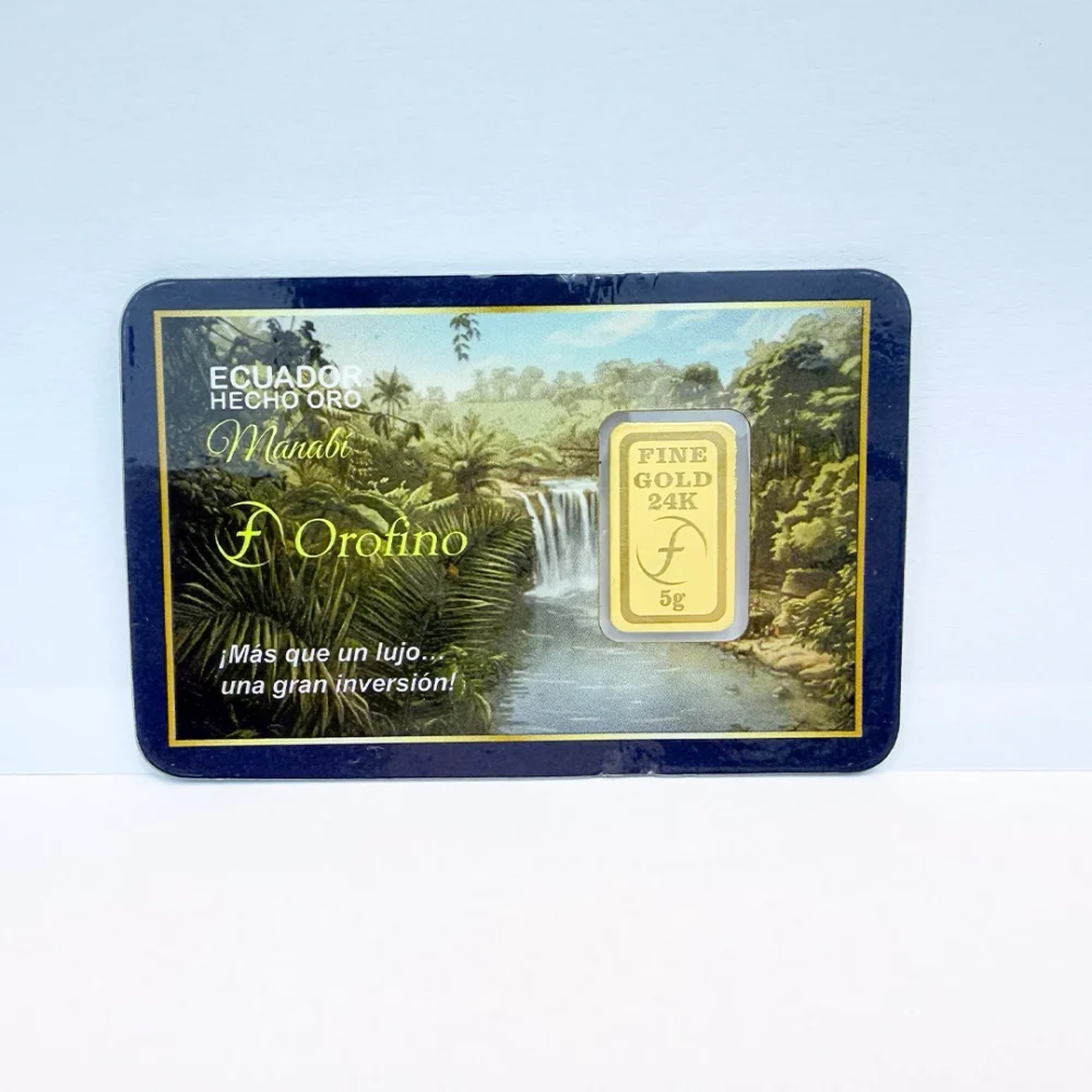 Lingote de oro fino de 24k Edicion Especial Manabi Orofino Ecuador
