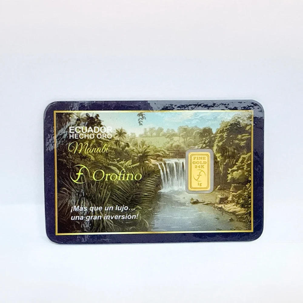 Lingote de oro fino de 24k Edicion Especial Manabi Orofino Ecuador