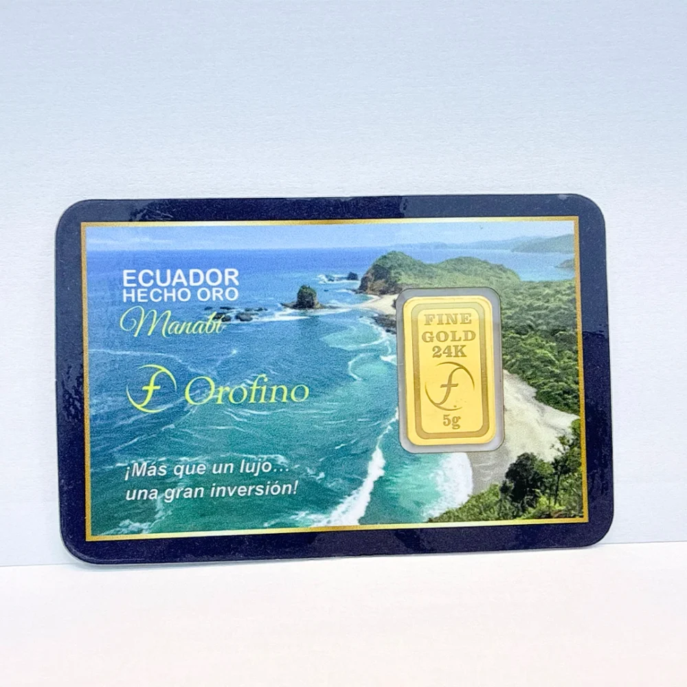 Lingote de oro fino de 24k Edicion Especial Manabi Orofino Ecuador