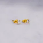 ARETES TIPOS PIEDRA ORO 18K