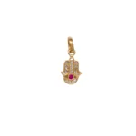 DIJE MANO DE FATIMA PIEDRAS 18K