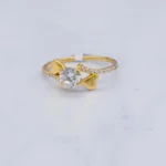 ANILLO COMPROMISO CON ZIRCONES 18K