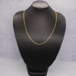 CADENA TEJIDO TRES POR UNO ORO 18K