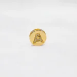 DIJE HERRAJE LETRA A PIEDRAS ORO 18K