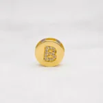 DIJE HERRAJE LETRA B PIEDRAS ORO 18K