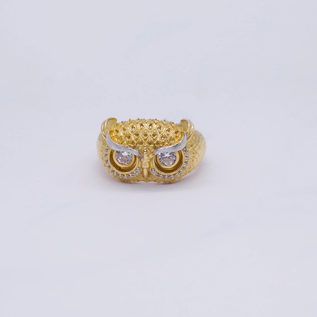 1641614.webp ANILLO PARA HOMBRE BUHO PIEDRAS COLORES ORO 18K - Image 1