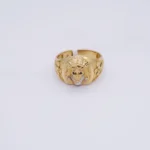 ANILLO PARA HOMBRE ROSTRO CRISTO PIEDRAS ORO 18K