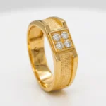 ANILLO PARA HOMBRE COLMENA ARENADO ORO 18K