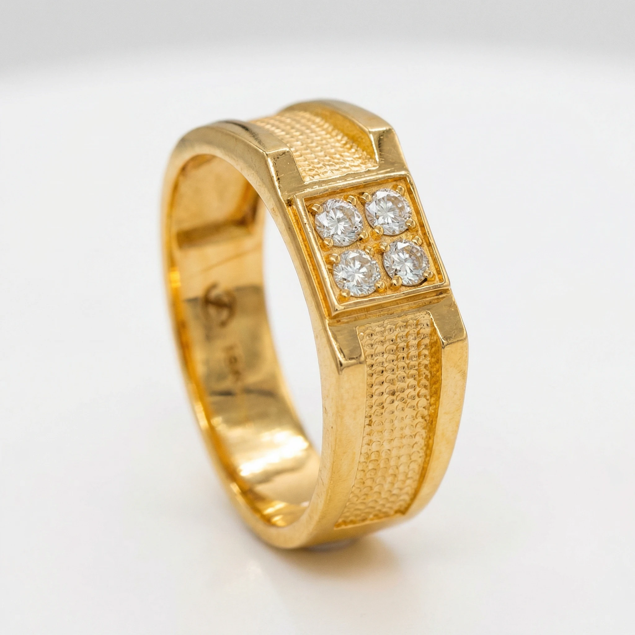 1641619.webp ANILLO PARA HOMBRE COLMENA ARENADO ORO 18K - Image 1