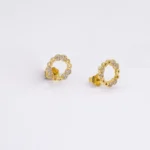 ARETES TOPO INFINITOS CALADO PIEDRA 18K
