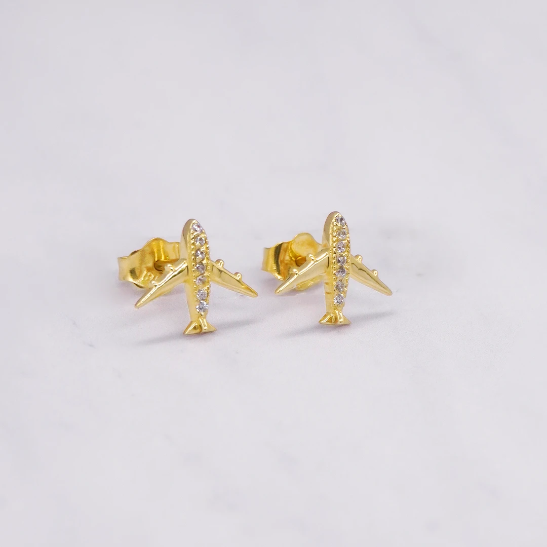 1641736.webp ARETES TOPO AVION PIEDRAS 18K - Image 1