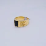 ANILLO PARA HOMBRE ANCLA PIEDRA ONIZ 18K