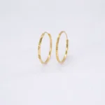 ARETES CANDONGAS DIAMANTADAS MEDIANAS ORO 18K