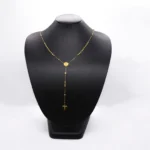 CADENA TIPO ROSARIO BOLAS DIAMANTADAS ORO AMARILLO 18K