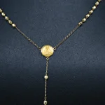 CADENA TIPO ROSARIO BOLAS DIAMANTADAS ORO AMARILLO 18K - Image 2