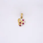 DIJE CALADO CARDIO PIEDRAS ORO 18K