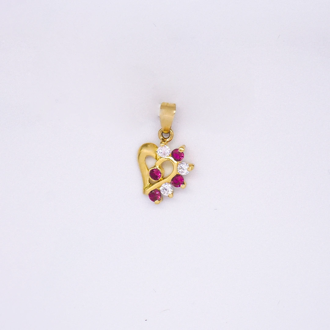1641784.webp DIJE CALADO CARDIO PIEDRAS ORO 18K - Image 1