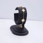 PULSO TEJIDO ROLON VAN CLEEFS BLANCOS ORO 18K
