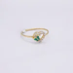 ANILLO CORAZON CON MARIPOSA 18K
