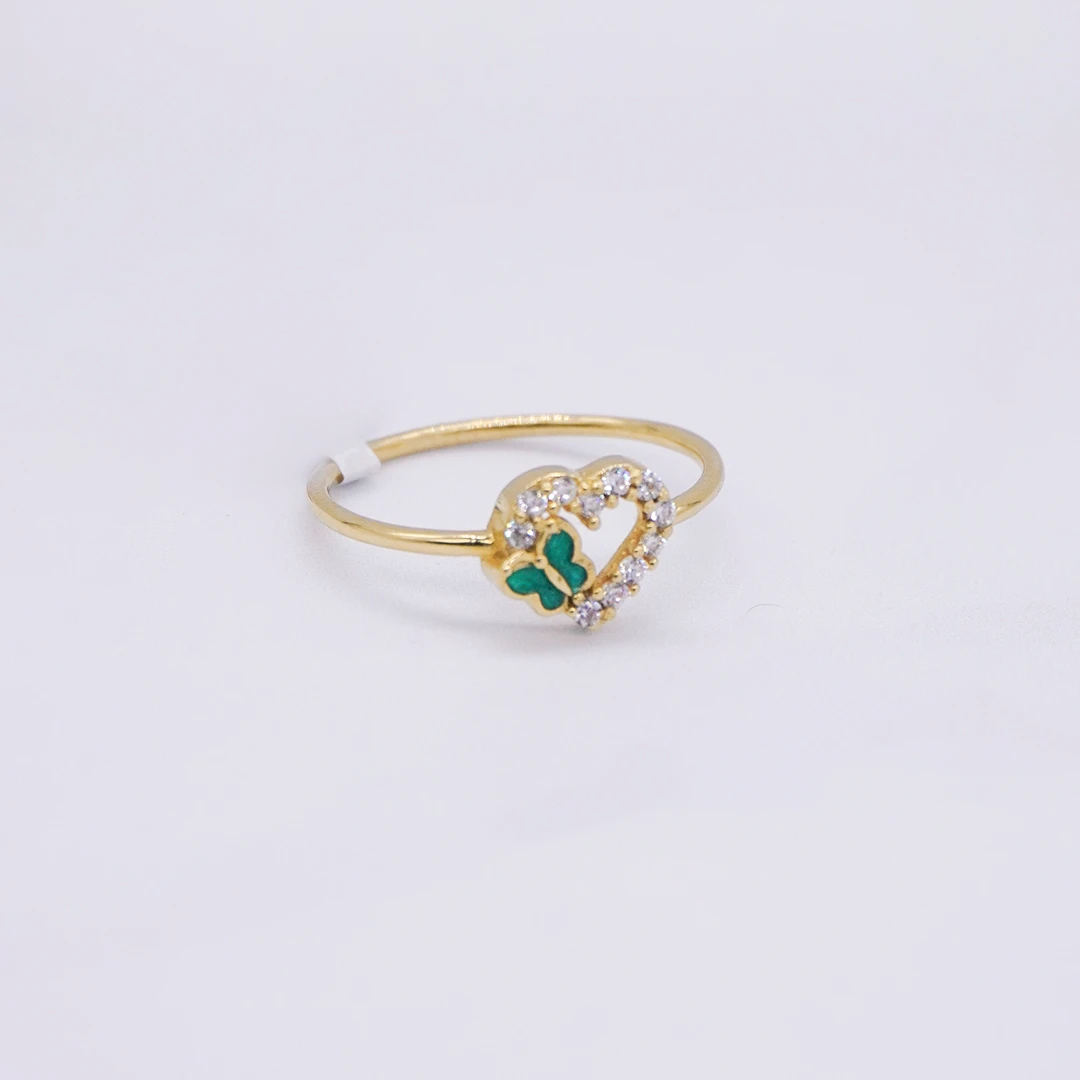 1641811.webp ANILLO CORAZON CON MARIPOSA 18K - Image 1