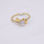 ANILLO COMPROMISO CON ZIRCONES 18K