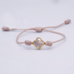 DIJE HERRAJE VAN CLEEF CON PIEDRA BLANCA 18 K