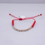 PULSO TEJIDO CON 24 BALINES ORO 18K