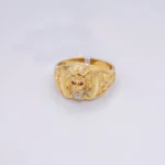 ANILLO PARA HOMBRE ROSTRO CRISTO PIEDRAS ORO 18K