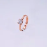 ANILLO PARA DAMA SOLITARIO ORO ROSA 18K