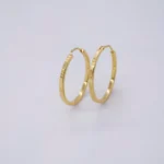 ARETES CANDONGAS DIAMANTADAS MEDIANDAS ORO 18K