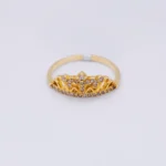 ANILLO PARA DAMA CORONA CALADO PIEDRAS ORO 18K