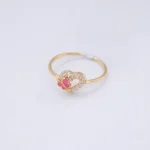 ANILLO CORAZON CON MARIPOSA 18K