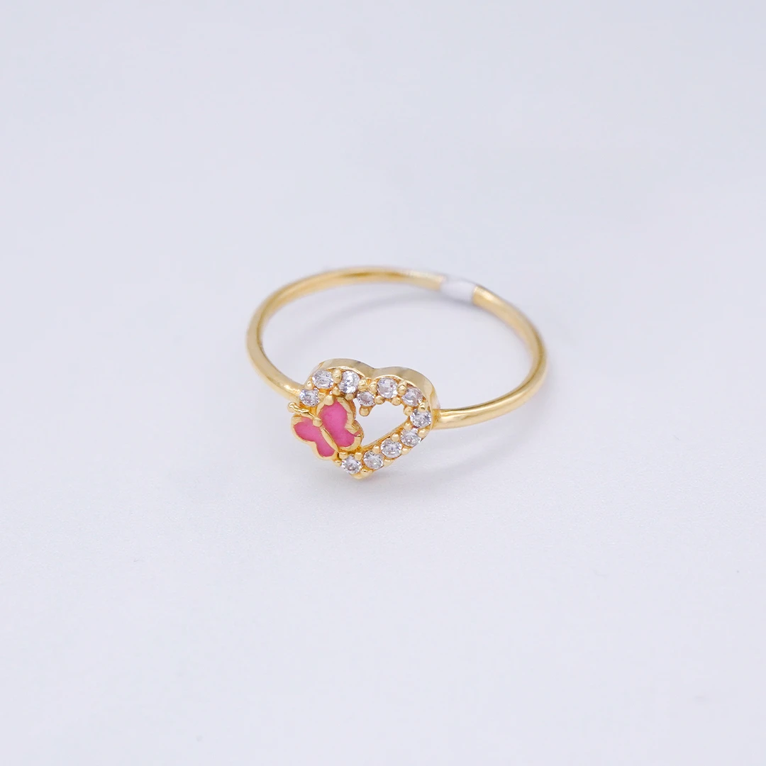 1951199.webp ANILLO CORAZON CON MARIPOSA 18K - Image 1