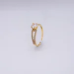ANILLO COMPROMISO CON ZIRCONES 18K