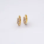 ARETES CANDONGAS TENNIS PIEDRAS DE COLORES ORO 18K