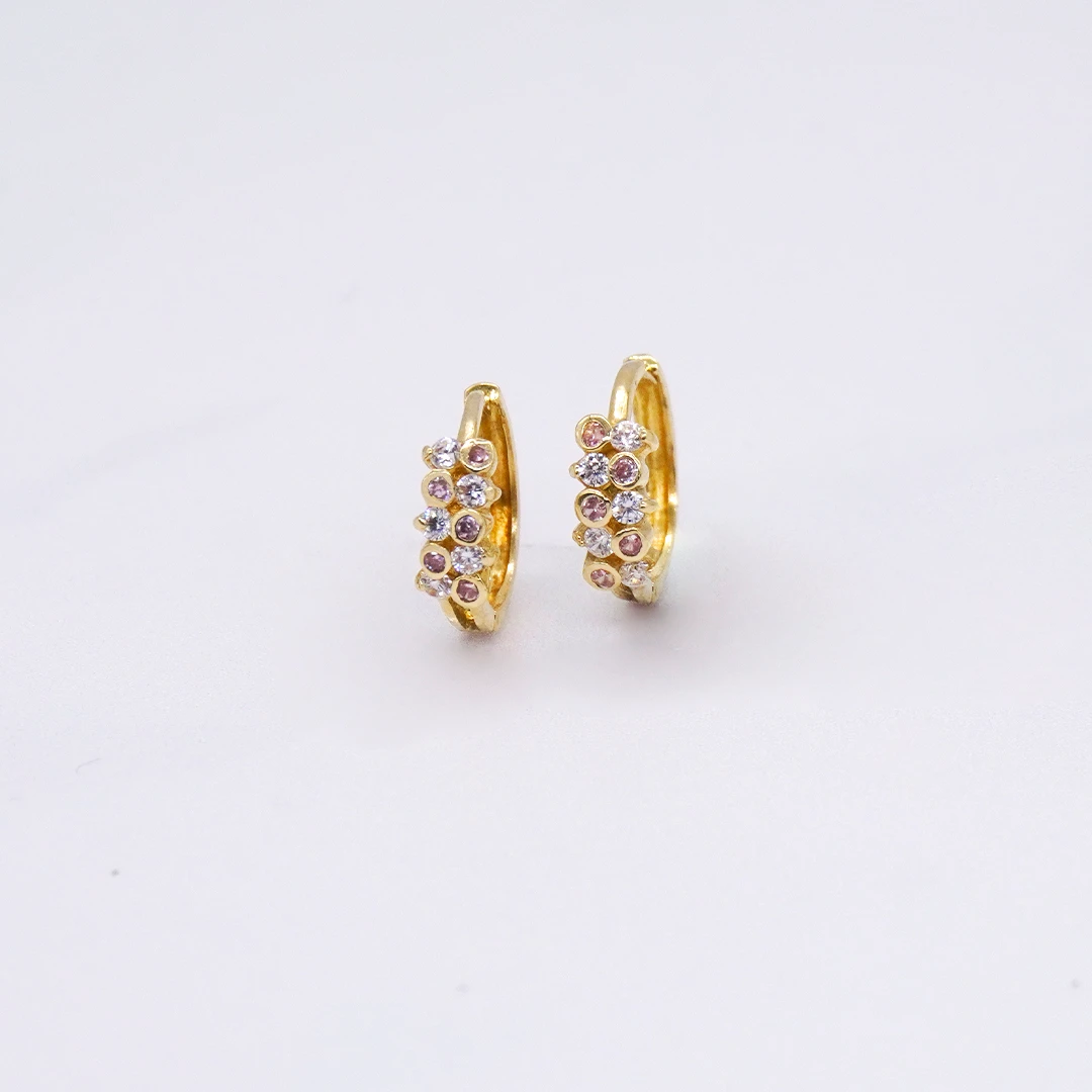 1951241.webp ARETES CANDONGAS TENNIS PIEDRAS DE COLORES ORO 18K - Image 1