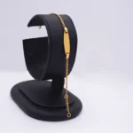 PULSO TEJIDO ESCALERA PLACA PEQUEÃ‘O ORO 18K