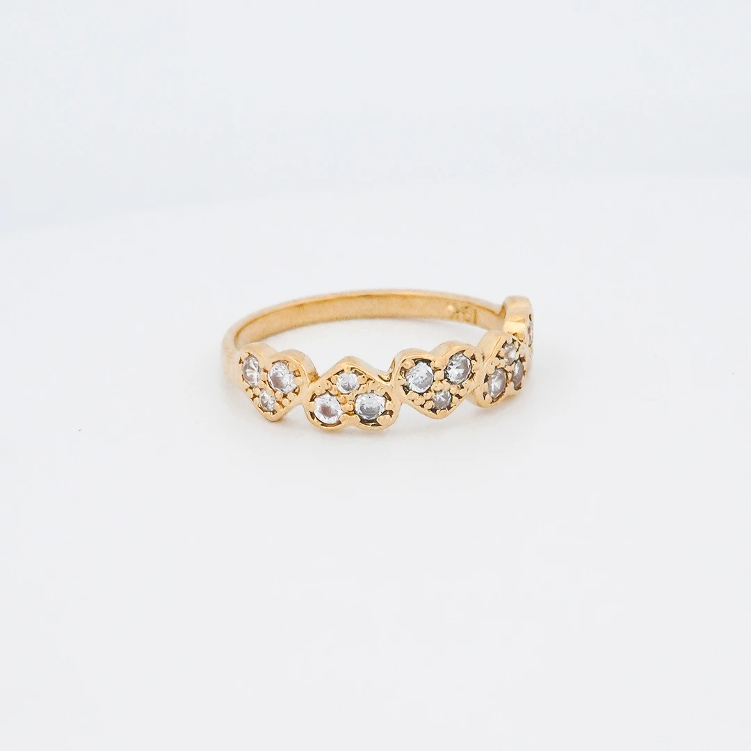 1503229.webp ANILLO PARA DAMA CORAZON PIEDRAS BLANCAS ORO - Image 1