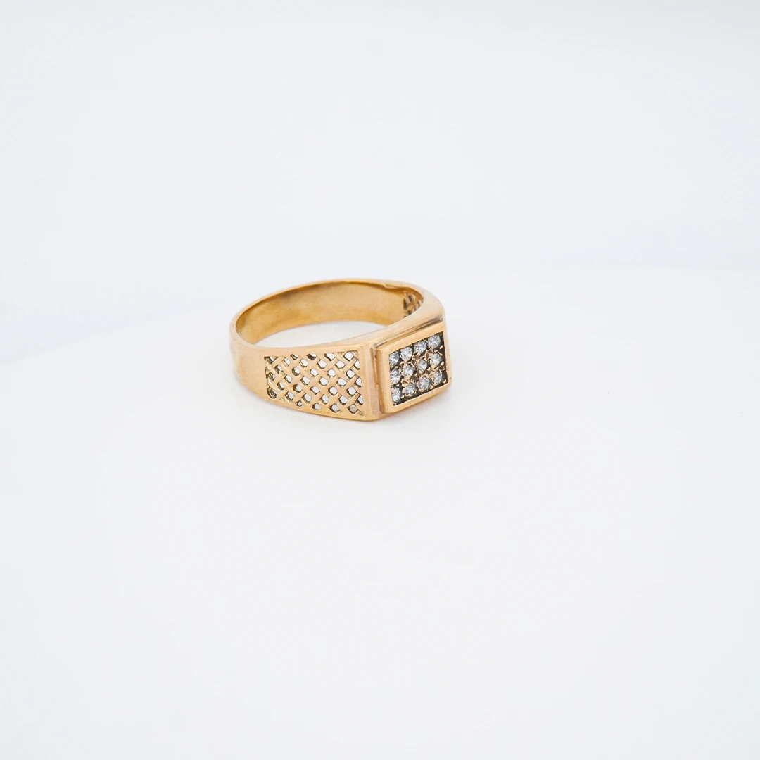 1503241.webp ANILLO PARA HOMBRE COLMENA CALADO ORO 18K - Image 1