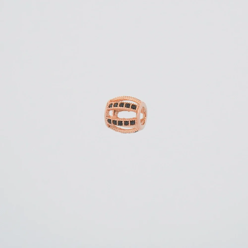 DIJE SEPARADOR PIEDRAS NEGRAS ORO ROSA 18K