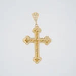 DIJE CRUZ CALADA PIEDRAS ORO 18K