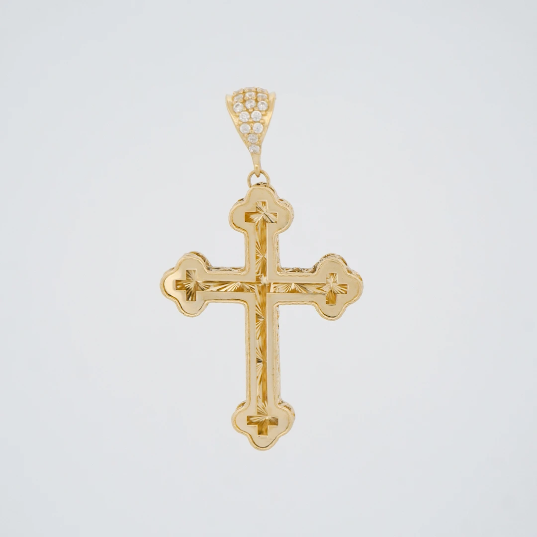 1516061.webp DIJE CRUZ CALADA PIEDRAS ORO 18K - Image 1