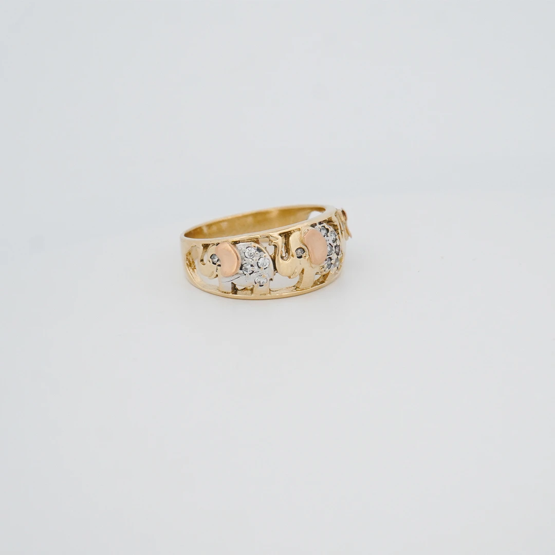 1522570.webp ANILLO PARA DAMA ELEFANTES TRES OROS 18K - Image 1