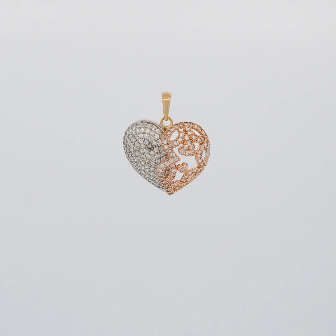 1522571.webp DIJE CORAZON DOS OROS PIEDRAS ORO 18K - Image 1