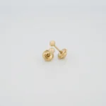 ARETES TOPOS BOLA ORTOPEDICOS ORO 18K