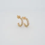 ARETES TOPOS CANDONGAS PIEDRAS ORO 18K