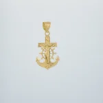 DIJE CRUZ CRISTO ANCLA ORO 18K