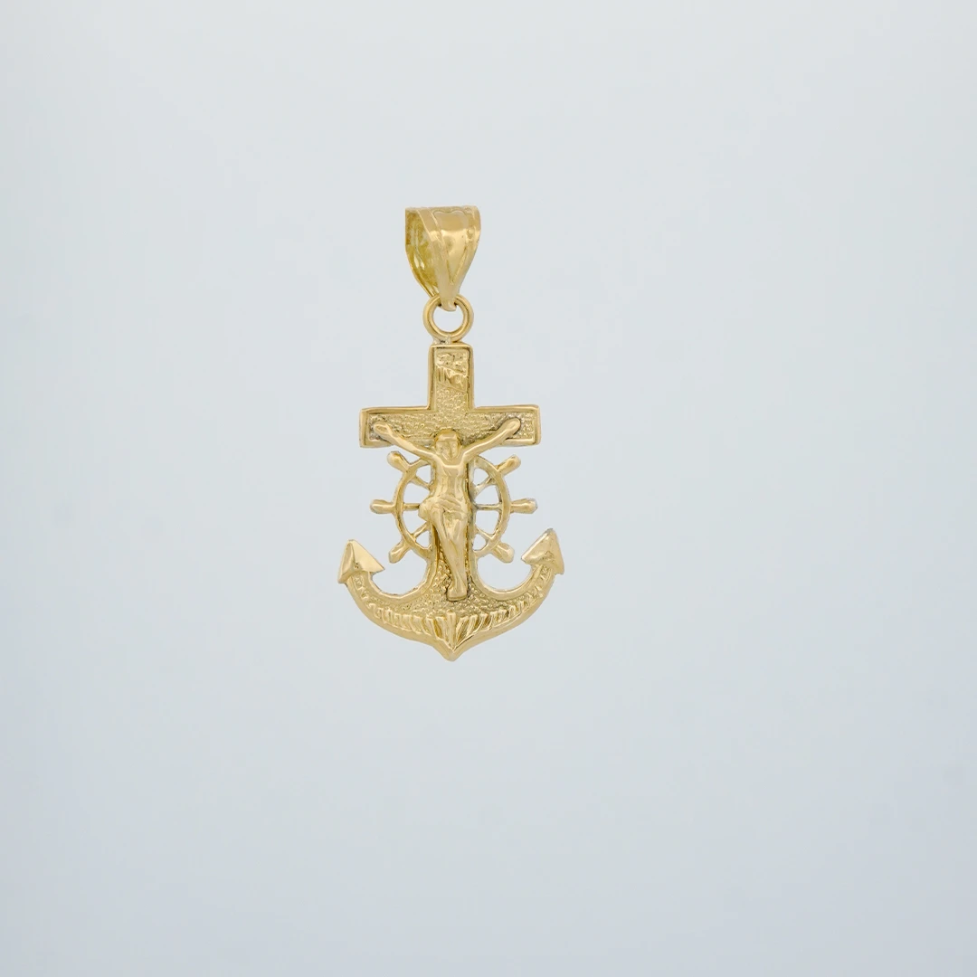 1551259.webp DIJE CRUZ CRISTO ANCLA ORO 18K - Image 1