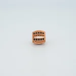 DIJE HERRAJE CILINDRO CALADO ORO ROSA 18K